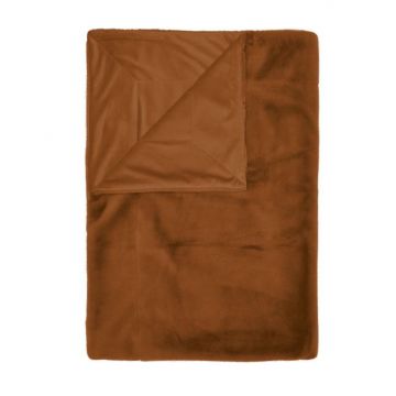 Essenza Plaid Furry Leather brown 150 x 200 cm