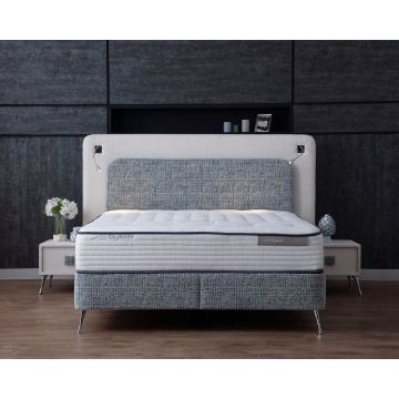 Skybedd Ergobedd Beige/Lichtblauw