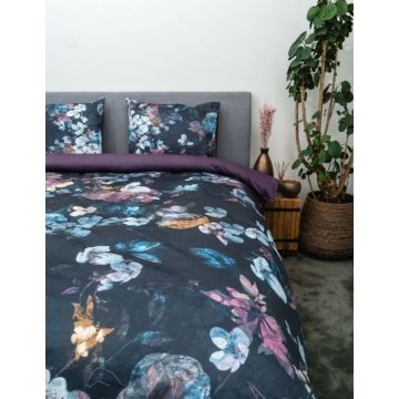 Kayori Dekbedovertrek Senji Katoensatijn - Blauw