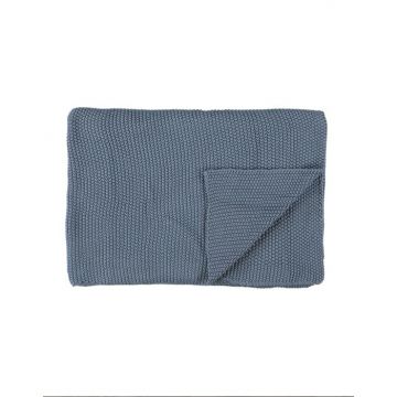 Marc O'Polo Plaid Nordic knit Smoke blue 130 x 170 cm