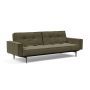 Innovation Living Splitback Styletto Sofa Bed Dark Wood With Arms - stof 316