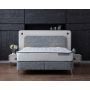 Boxspring Skybedd Ergobedd Beige/Lichtblauw met Opbergruimte