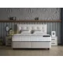 Boxspring Skybedd Modebedd Beige met Opbergruimte