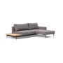 Innovation Living Sofa Bed 140 Bragi Side Table 217 Flashtex Light Grey