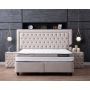 Boxspring Skybedd Oxybedd Beige met Opbergruimte