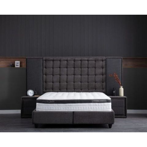 Boxspring Skybedd Bamboobedd Antraciet met Opbergruimte