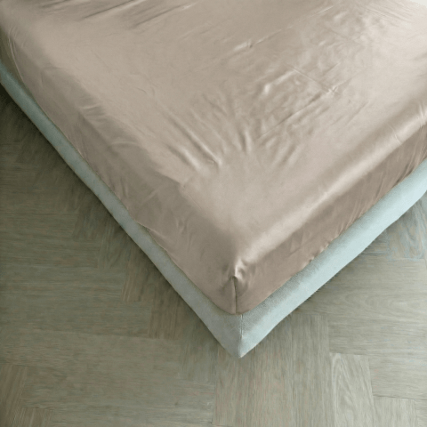 Kayori Saya Topper Hoeslaken Katoen-Satijn Beige