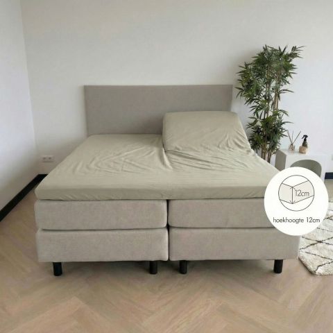 Kayori Sota Splittopper Hoeslaken Tencel Saliegroen