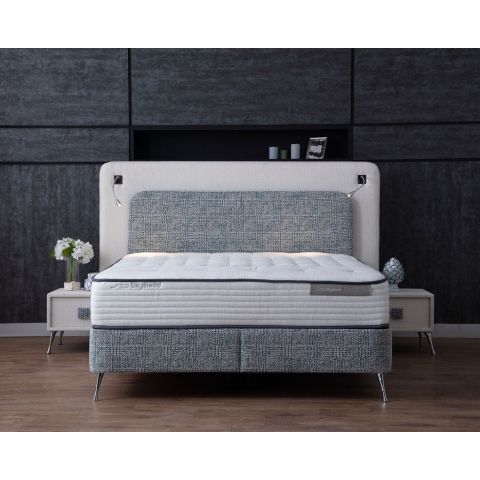 Skybedd Ergobedd Beige/Lichtblauw