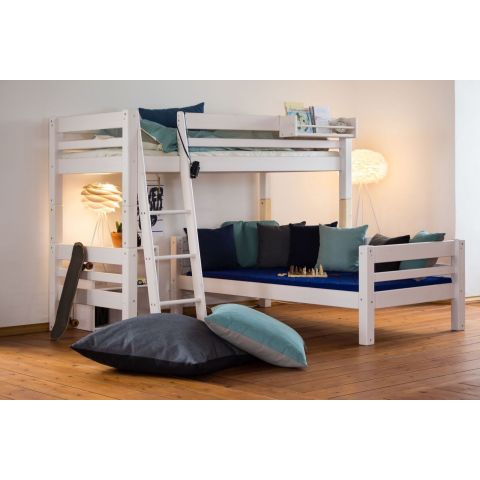 MOJO Stapelbed hoek White Wash 90 x 200 cm