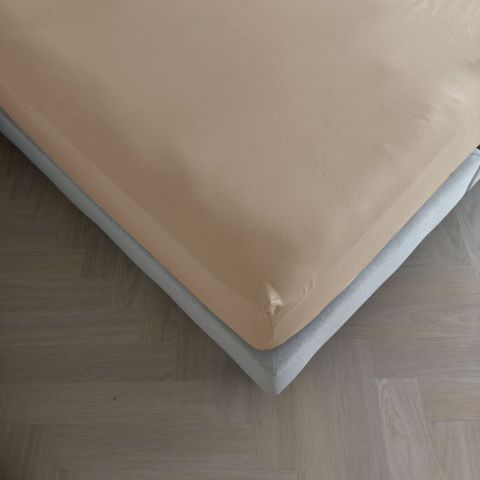 Kayori Isis Topper Hoeslaken Egyptisch Katoensatijn Taupe