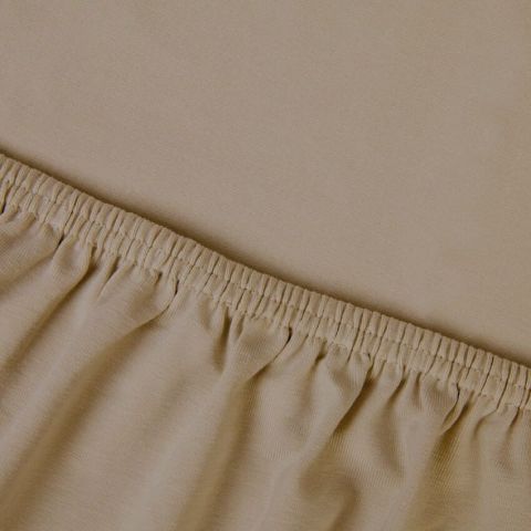 Kayori Edo topperhoeslaken katoensatijn - Khaki