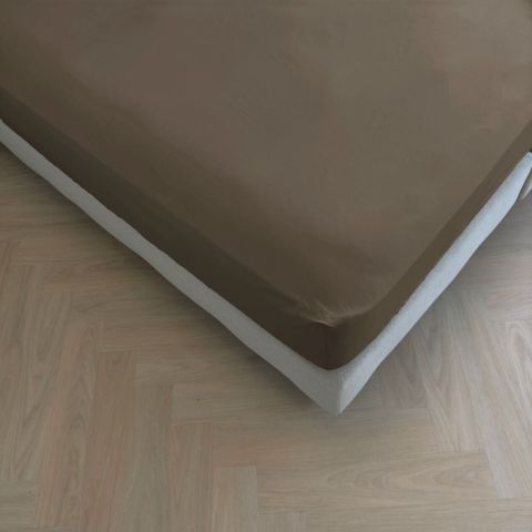 Kayori Puro Hoeslaken Katoen-Perkal Chocolade